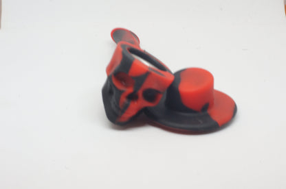 Silicone Unbreakable Skeleton Skull Cowboy Pipe with Hat Topper